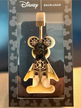Disney X Baublebar Black Mickey Mouse Halloween Spider Web Bag Charm/Keychain